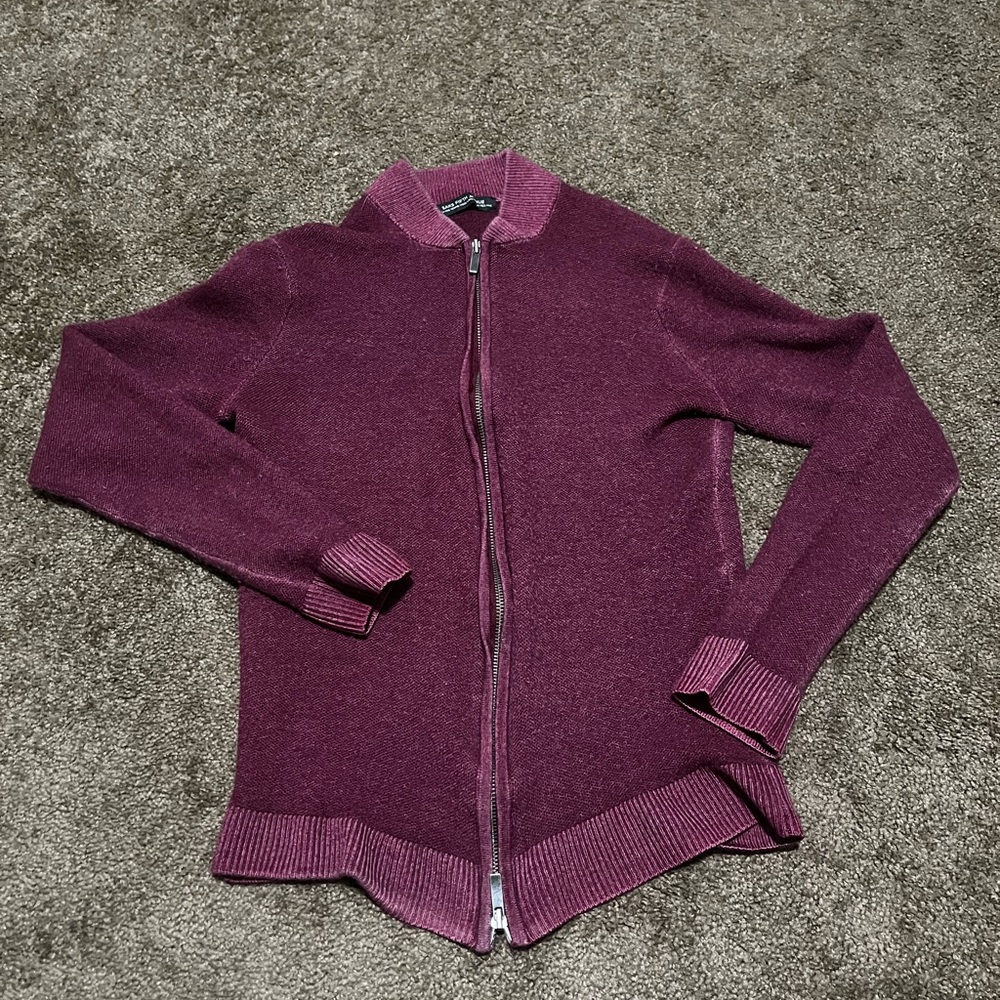 Saks fifth avenue Purple Zip-Up Sweater